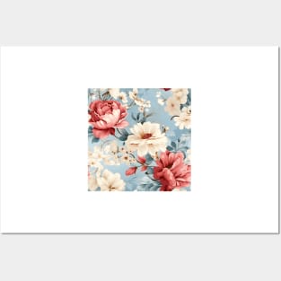 Shabby Chic Flowers Pattern 10 Posters and Art